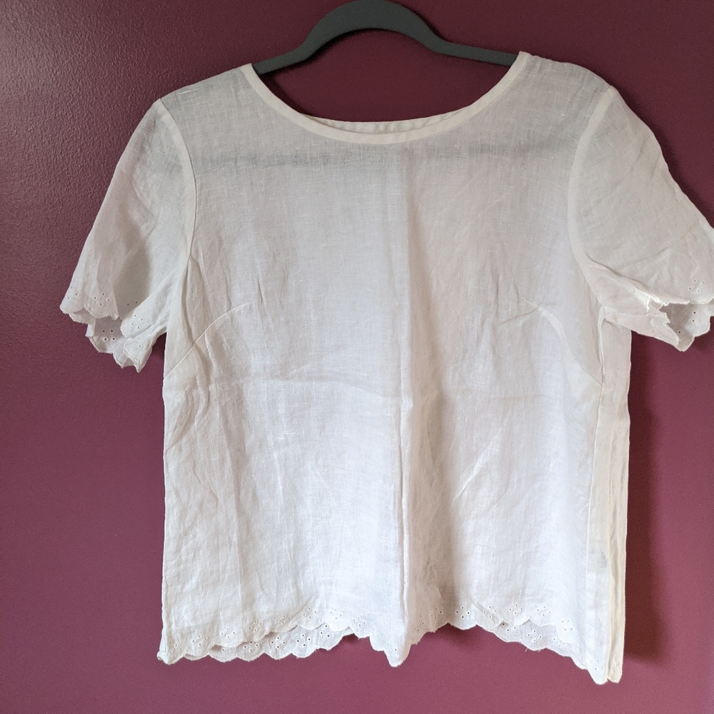 Sheer white linen top